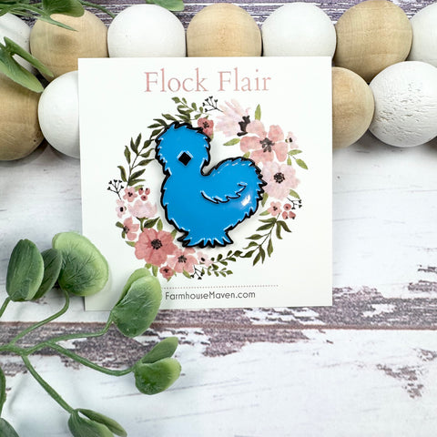 Blue Silkie Chicken Pin