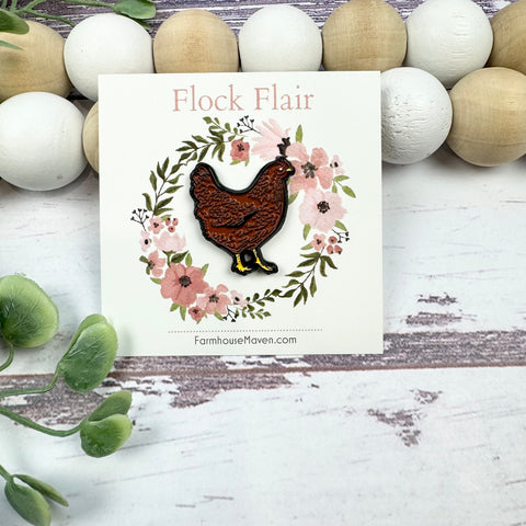 Rhode Island Red Chicken Pin