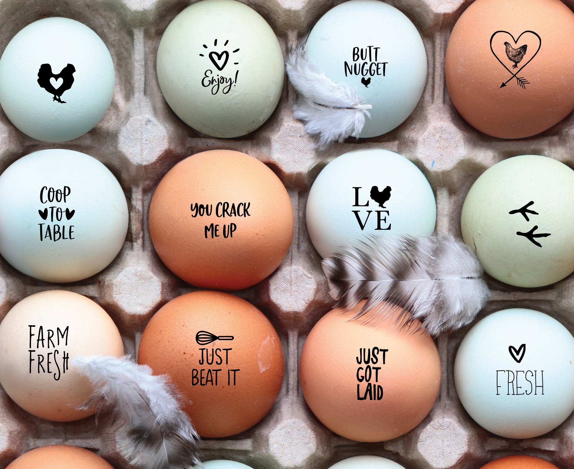 Set of 2 Mix and Match Egg Stamps – FarmhouseMaven