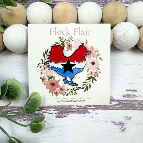 Red White and Blue Chicken Pin
