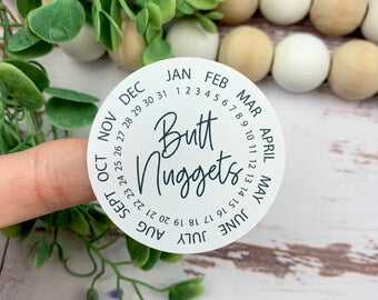 100 Butt Nugget Egg Carton Date Stickers