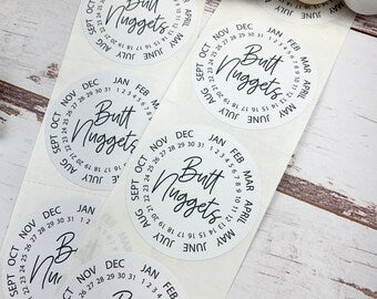 100 Butt Nugget Egg Carton Date Stickers