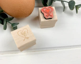 Chicken in Arrow Heart Mini Egg Stamp
