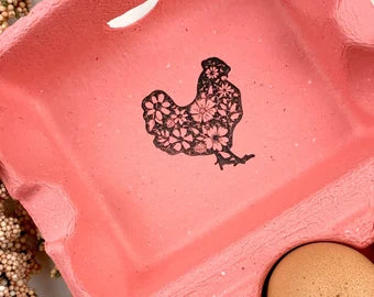Flower Chick Egg Carton Stamp